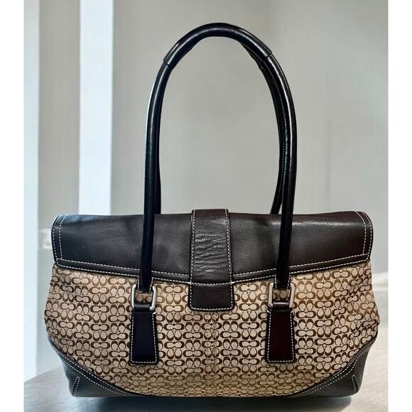 Vintage Coach 6388 Soho Mini Signature Flap Satchel & 6515 Checkbook Wallet - Picture 3 of 15